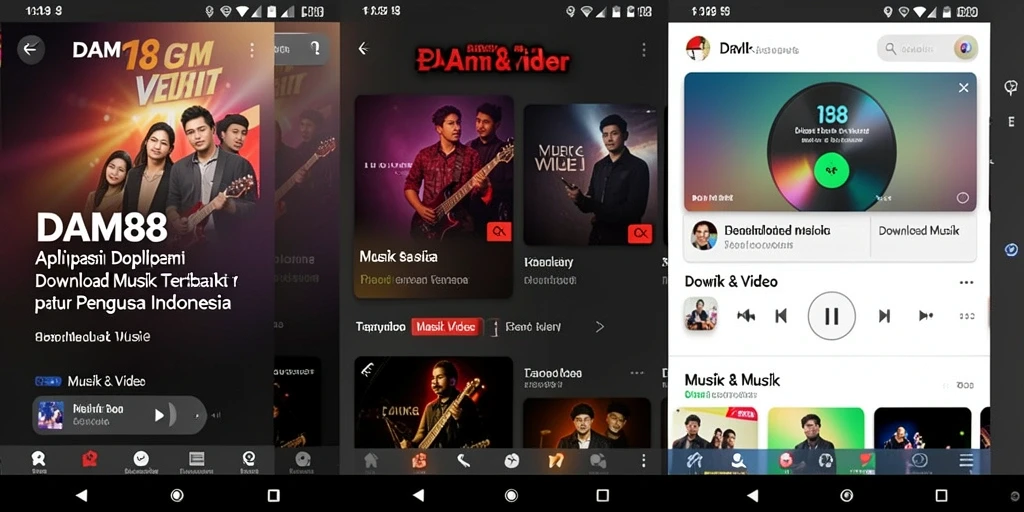 Antarmuka pengguna DAM88 untuk Download Musik yang menarik dan mudah digunakan.