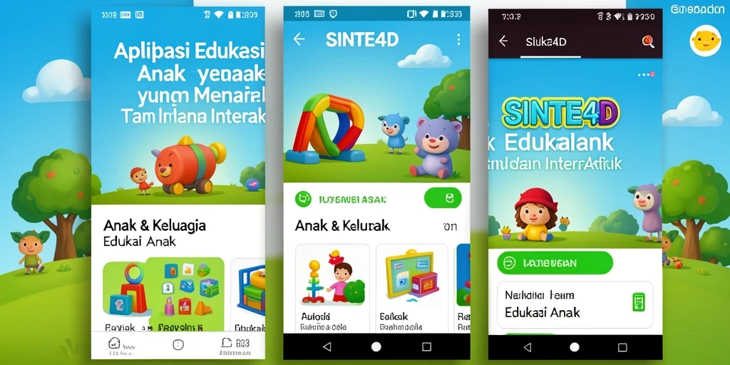 Tampilan antarmuka interaktif aplikasi SINTE4D untuk Edukasi Anak.
